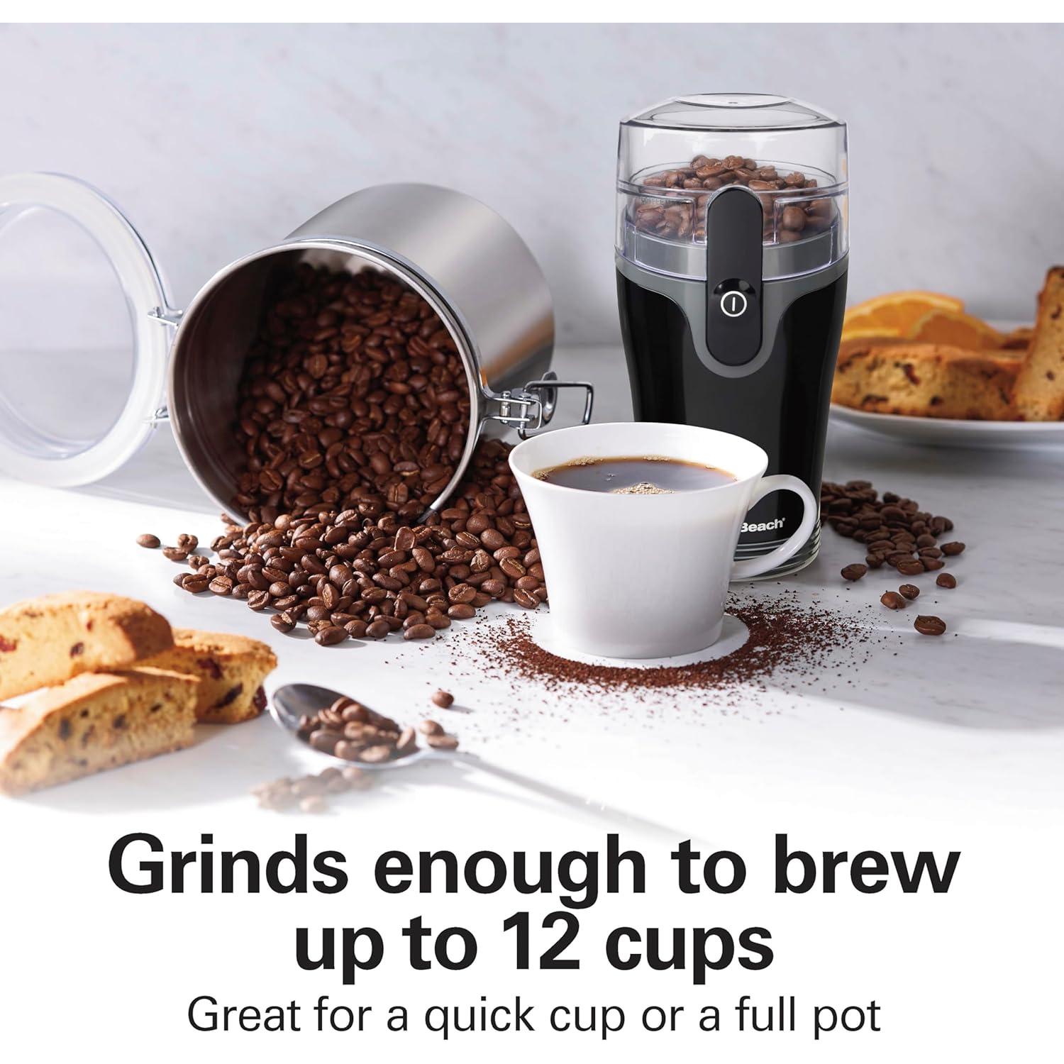 Molino de café Hamilton Beach 80335R, 12 tazas, negro