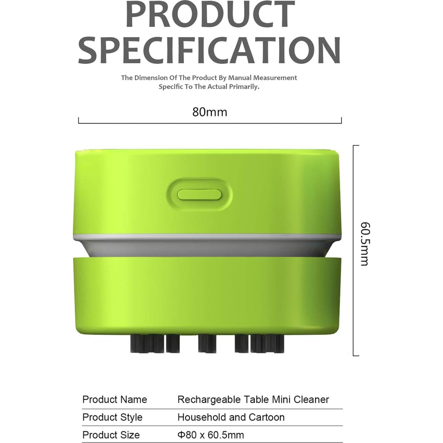 Aspiradora de Escritorio ODISTAR Verde Inalámbrica 360°
