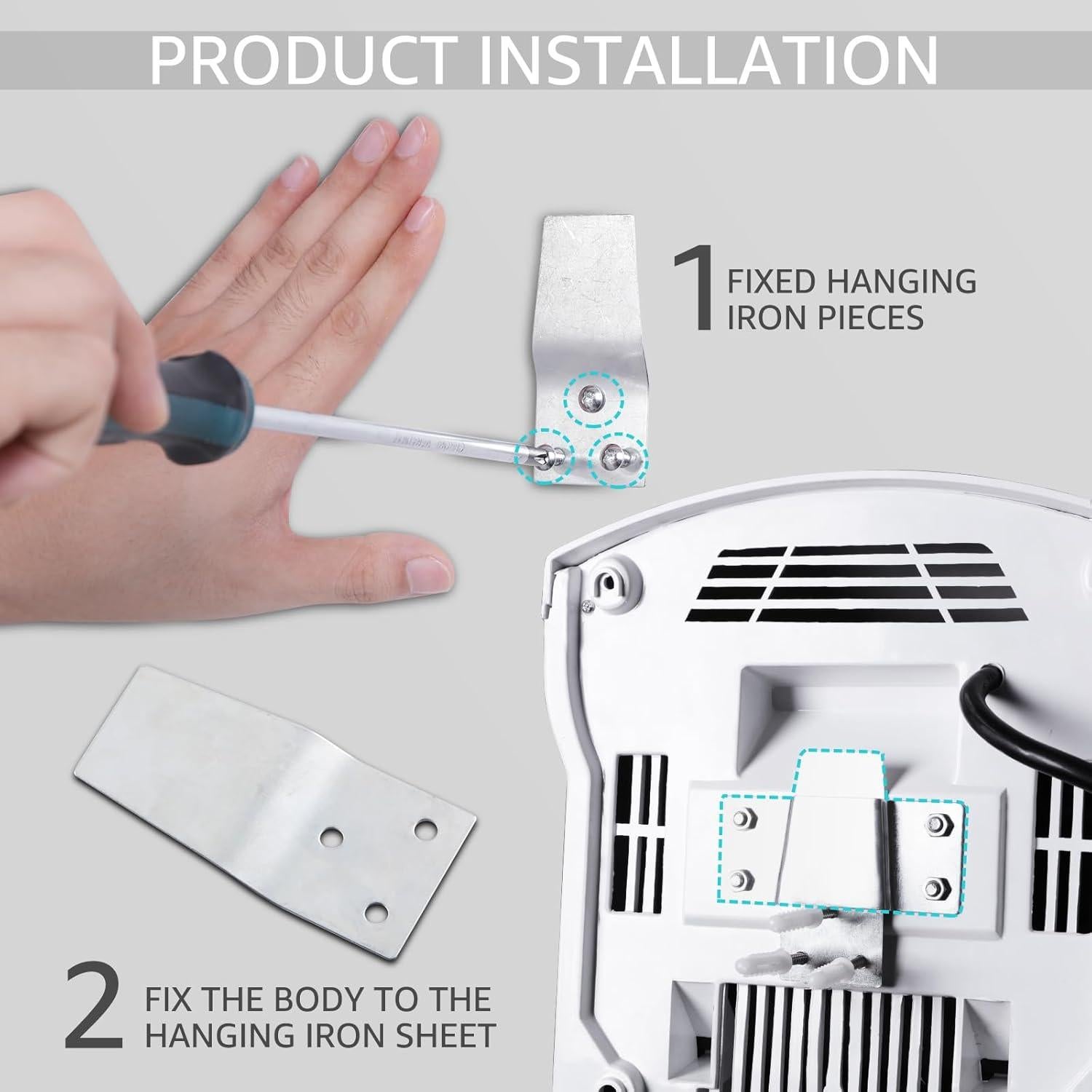 Secador de Manos Eléctrico Sin Contacto Modunful 1600W Gris