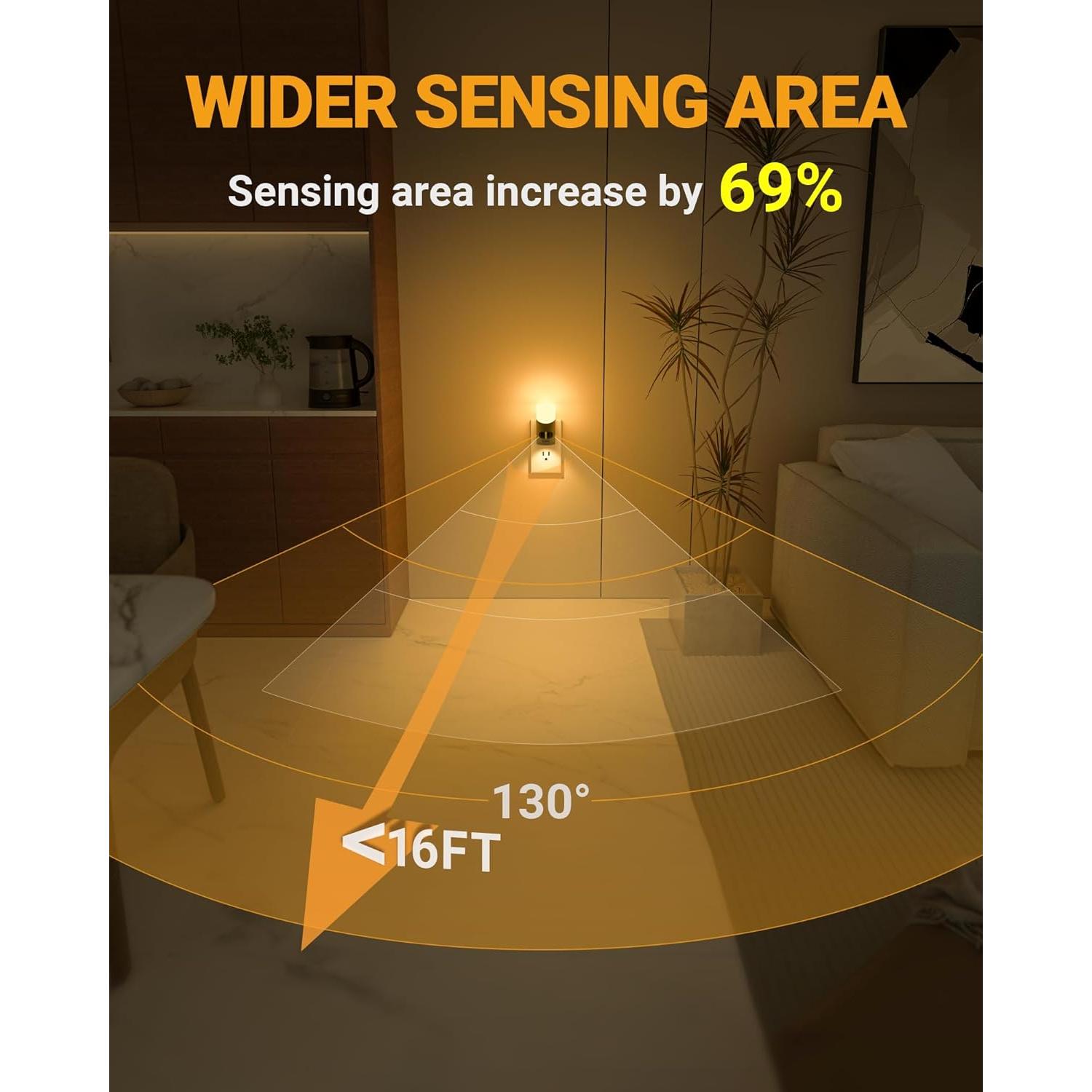 Luz Nocturna LED Lyridz Enchufable con Sensor de Movimiento 150LM