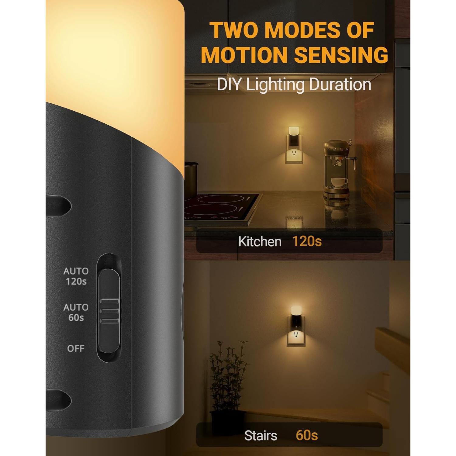 Luz Nocturna LED Lyridz Enchufable con Sensor de Movimiento 150LM
