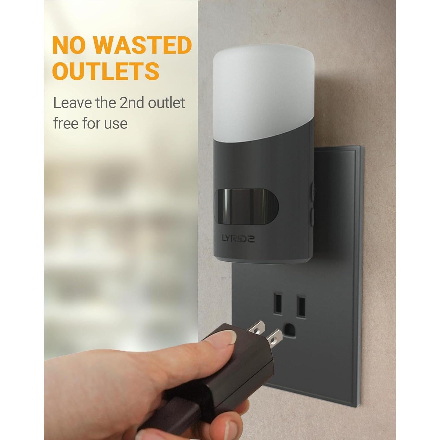 Luz Nocturna LED Lyridz Enchufable con Sensor de Movimiento 150LM