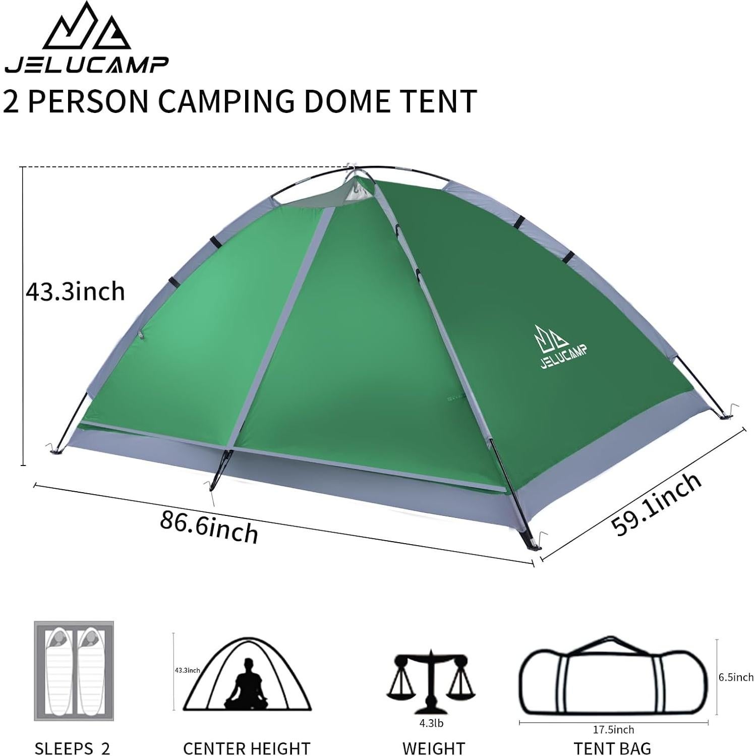 Tienda de Camping JELUCAMP JLP-TENT-8847 para 2 Personas