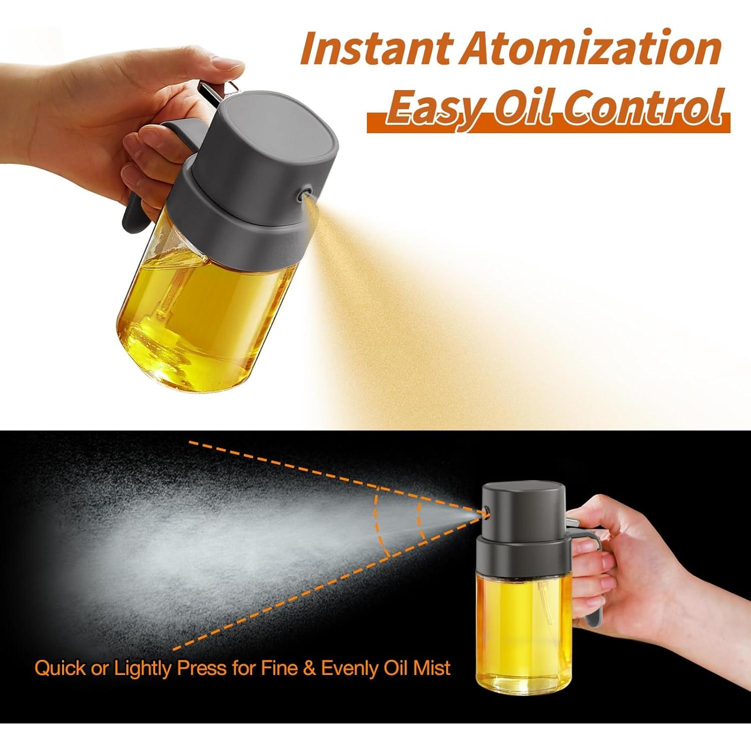 YARRAMATE Pulverizador de Aceite 200 ML 2 Pcs Blanco y Negro