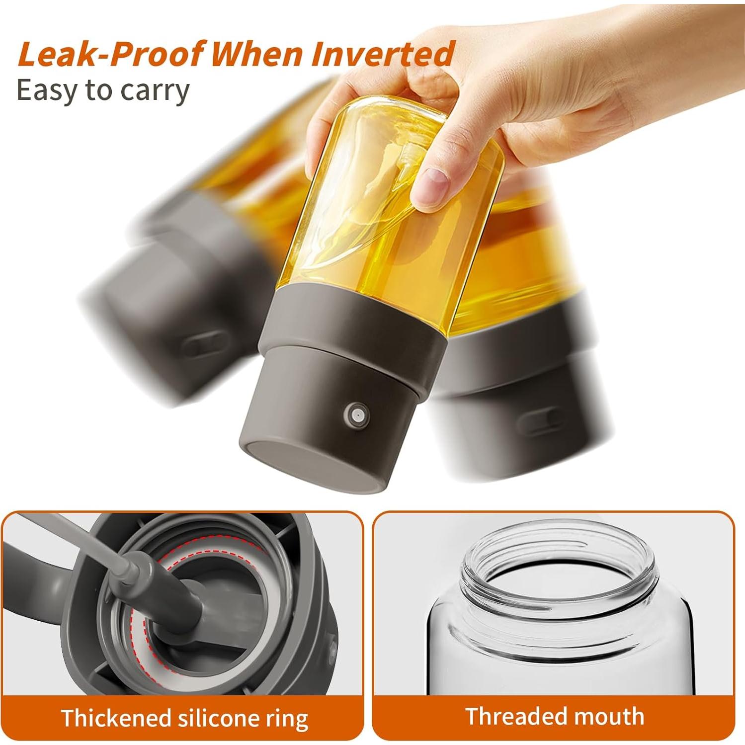 YARRAMATE Pulverizador de Aceite 200 ML 2 Pcs Blanco y Negro