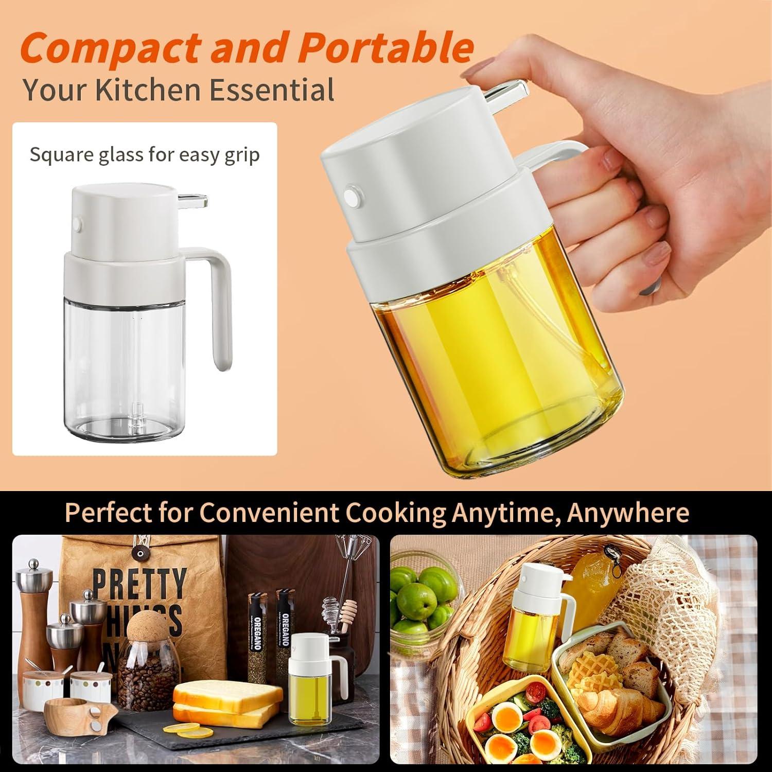 YARRAMATE Pulverizador de Aceite 200 ML 2 Pcs Blanco y Negro