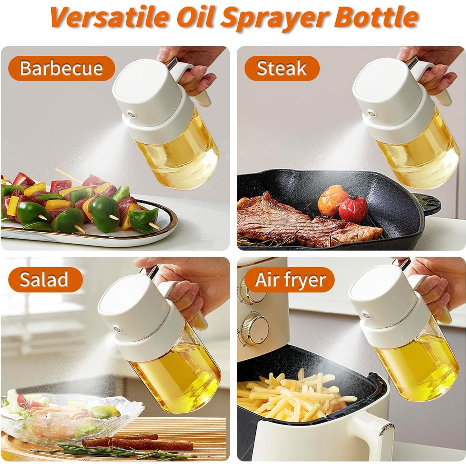 YARRAMATE Pulverizador de Aceite 200 ML 2 Pcs Blanco y Negro