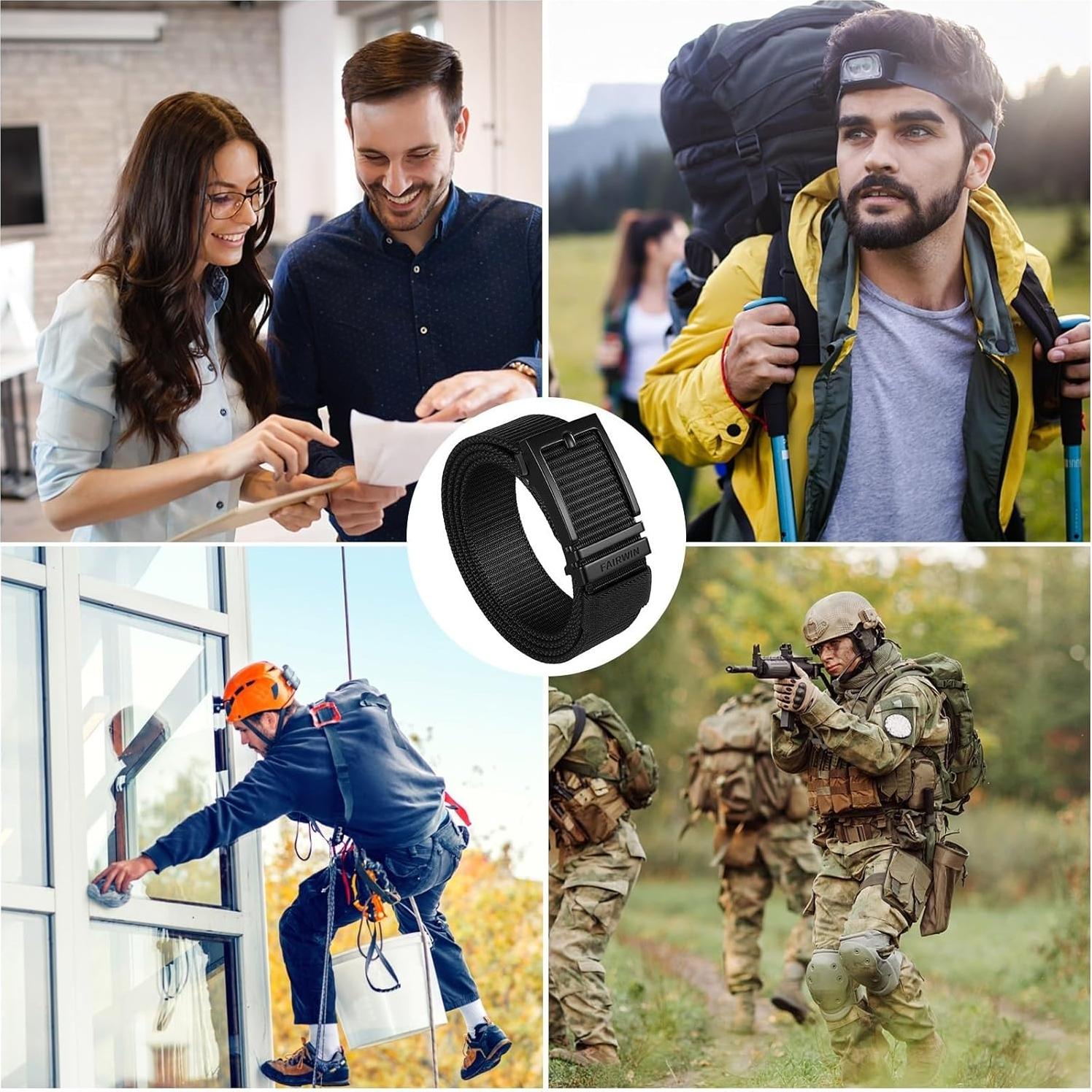 Cinturón de Ratchet FAIRWIN para Hombre - Nylon Ajustable