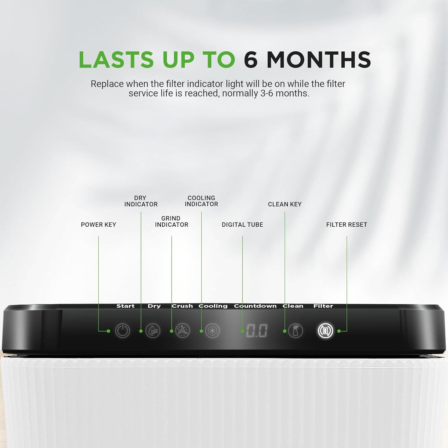 Nutrichef Replacement Filter - Replace Your Nutrichef Electric Kitchen Compost Filter | Optimal Replacement Every 3-6 Months | Easy Installation | Activated Charcoal Refills