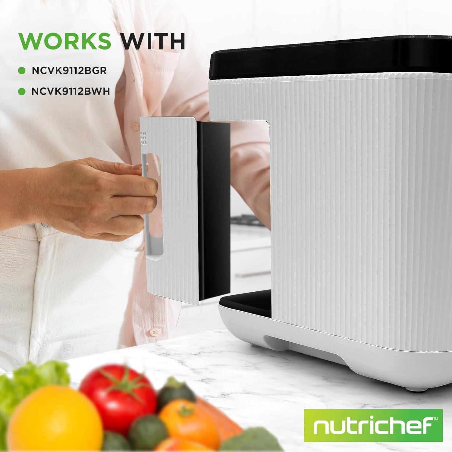Nutrichef Replacement Filter - Replace Your Nutrichef Electric Kitchen Compost Filter | Optimal Replacement Every 3-6 Months | Easy Installation | Activated Charcoal Refills
