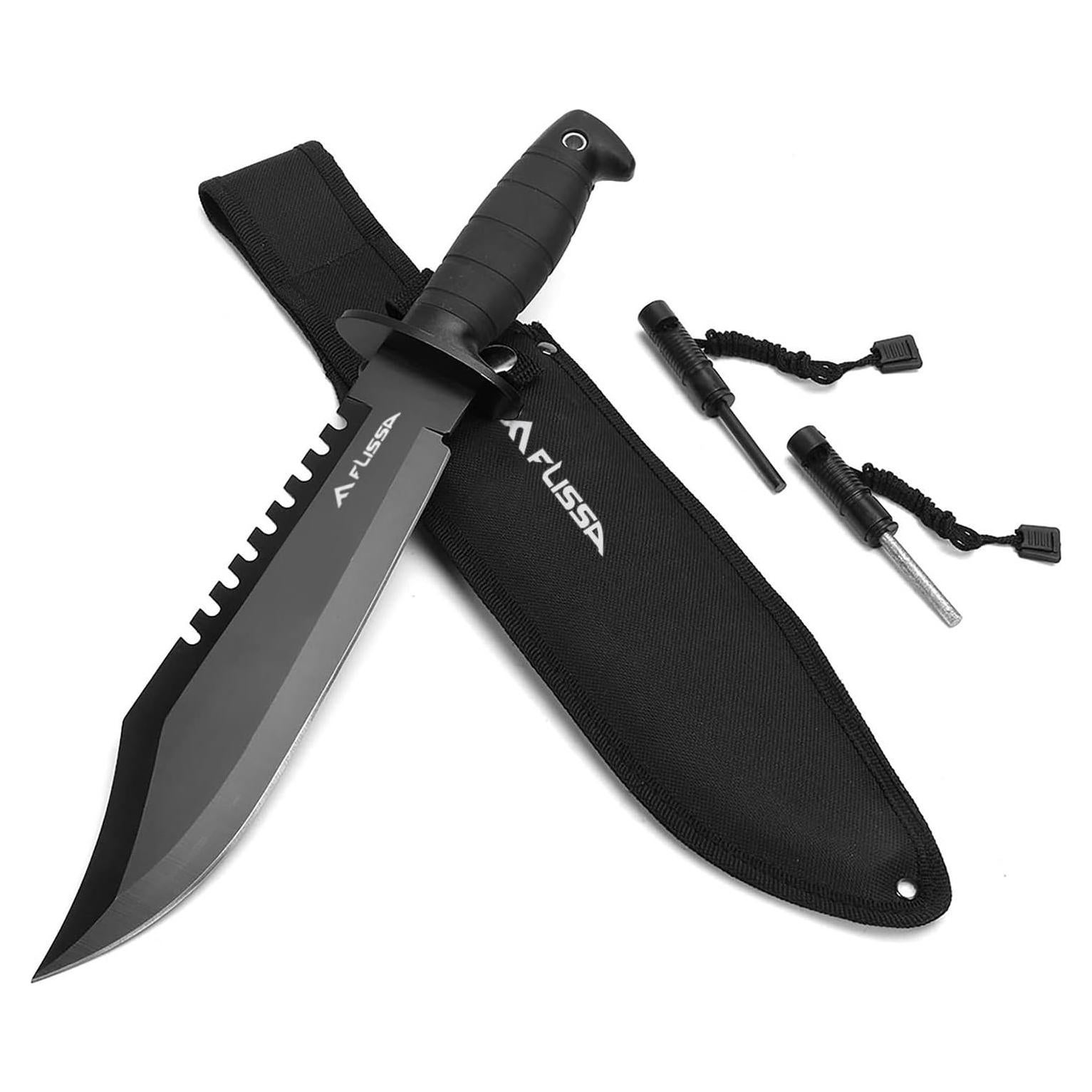 Cuchillo de Caza FLISSA 38,1 cm con Funda y Afilador