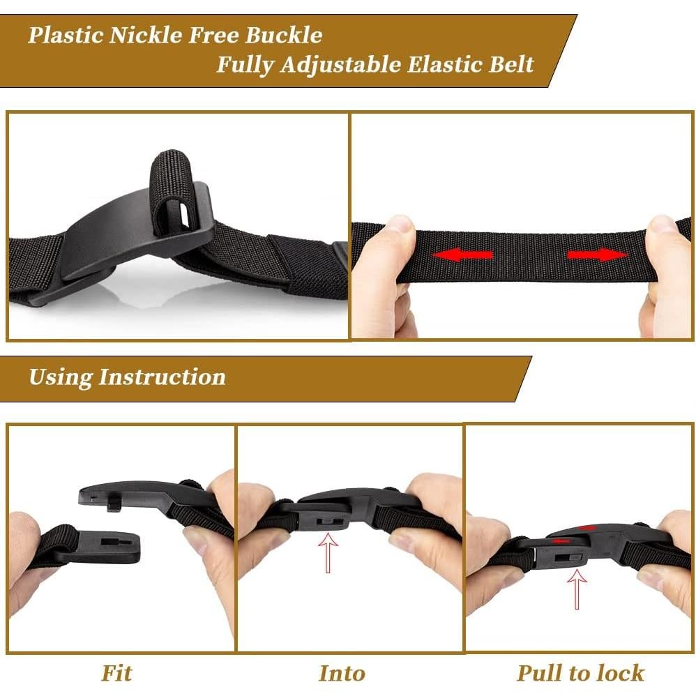 Cinturón Elástico para Hombres Táctico Ajustable Gris