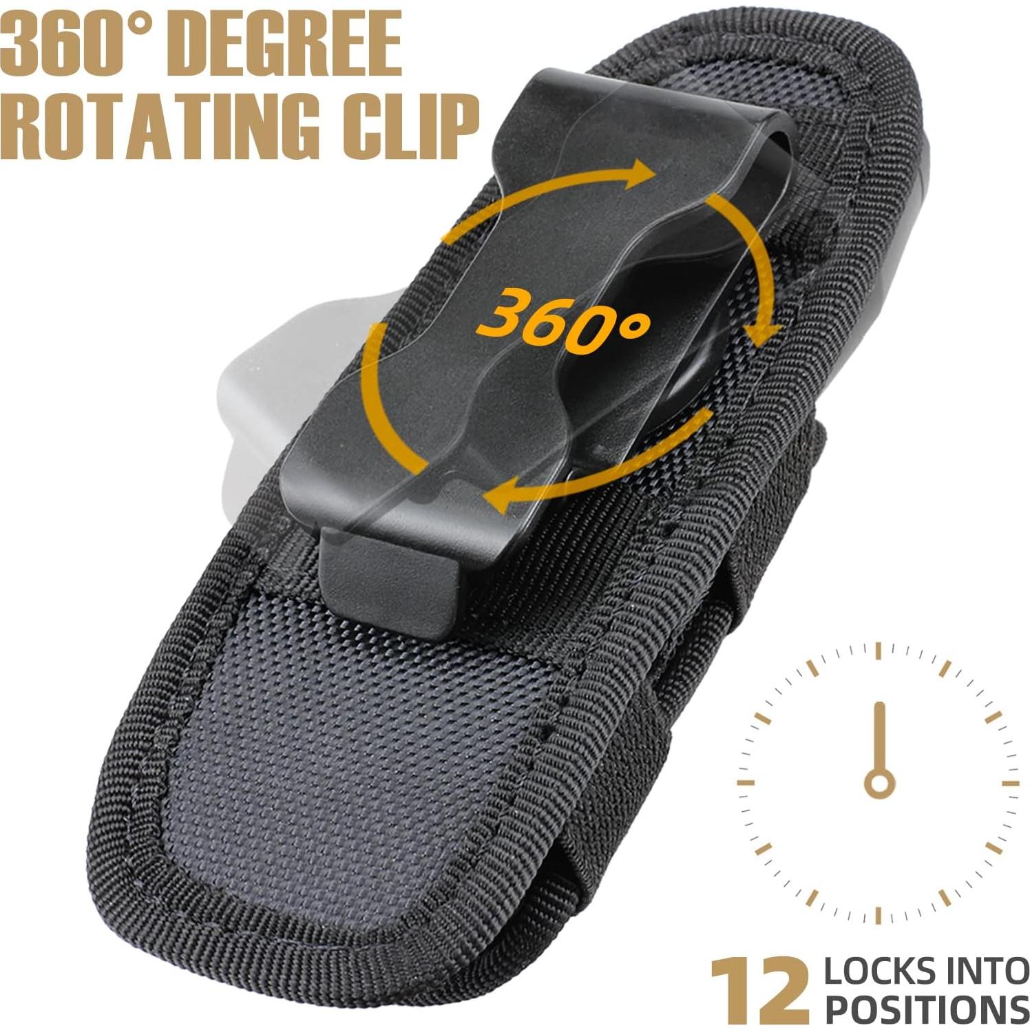 Funda de Linterna Táctica LIVANS con Clip y Soporte 360°