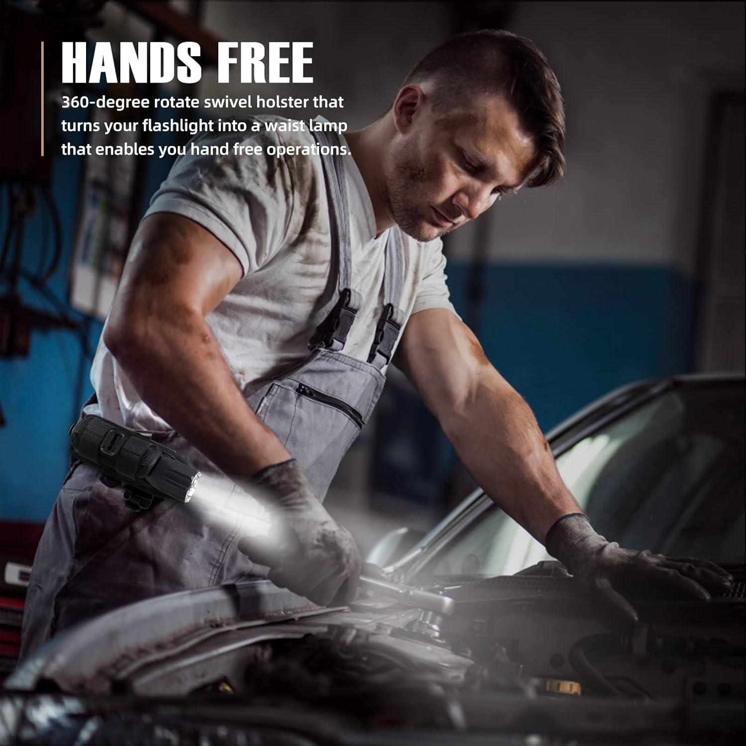 Funda de Linterna Táctica LIVANS con Clip y Soporte 360°