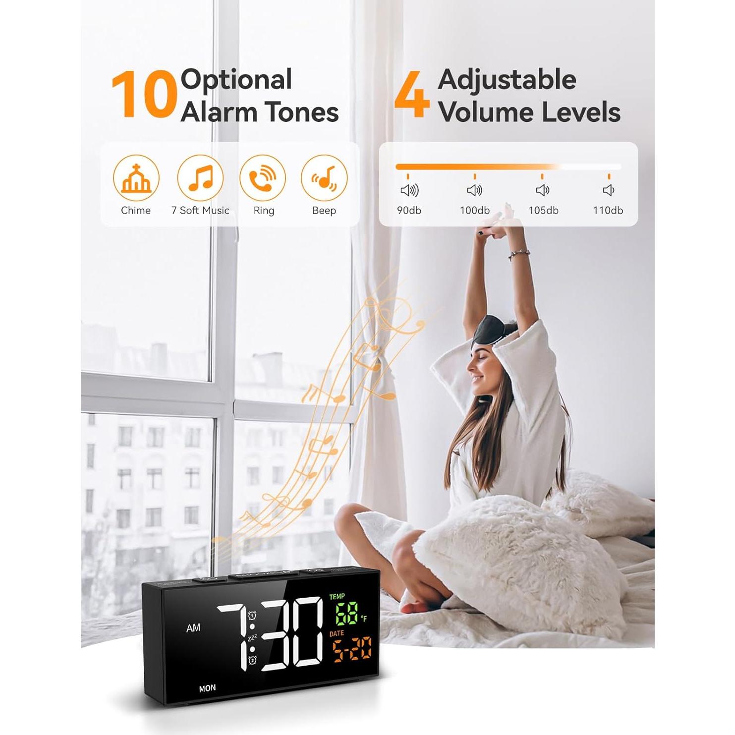 Reloj Despertador Digital Netzu 6210TB con Alarma y Temperatura