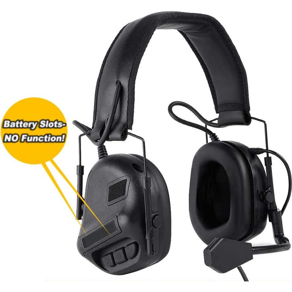 Auriculares Tácticos ATAIRSOFT para Wargame - Negro