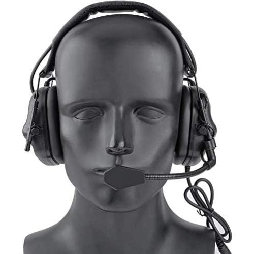Auriculares Tácticos ATAIRSOFT para Wargame - Negro