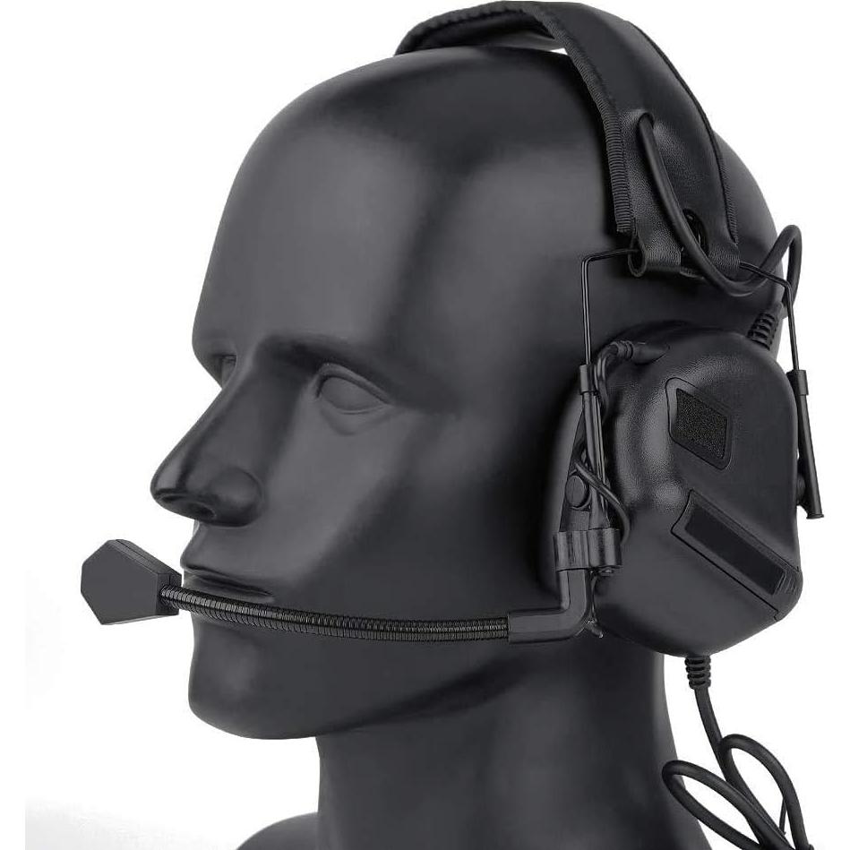 Auriculares Tácticos ATAIRSOFT para Wargame - Negro