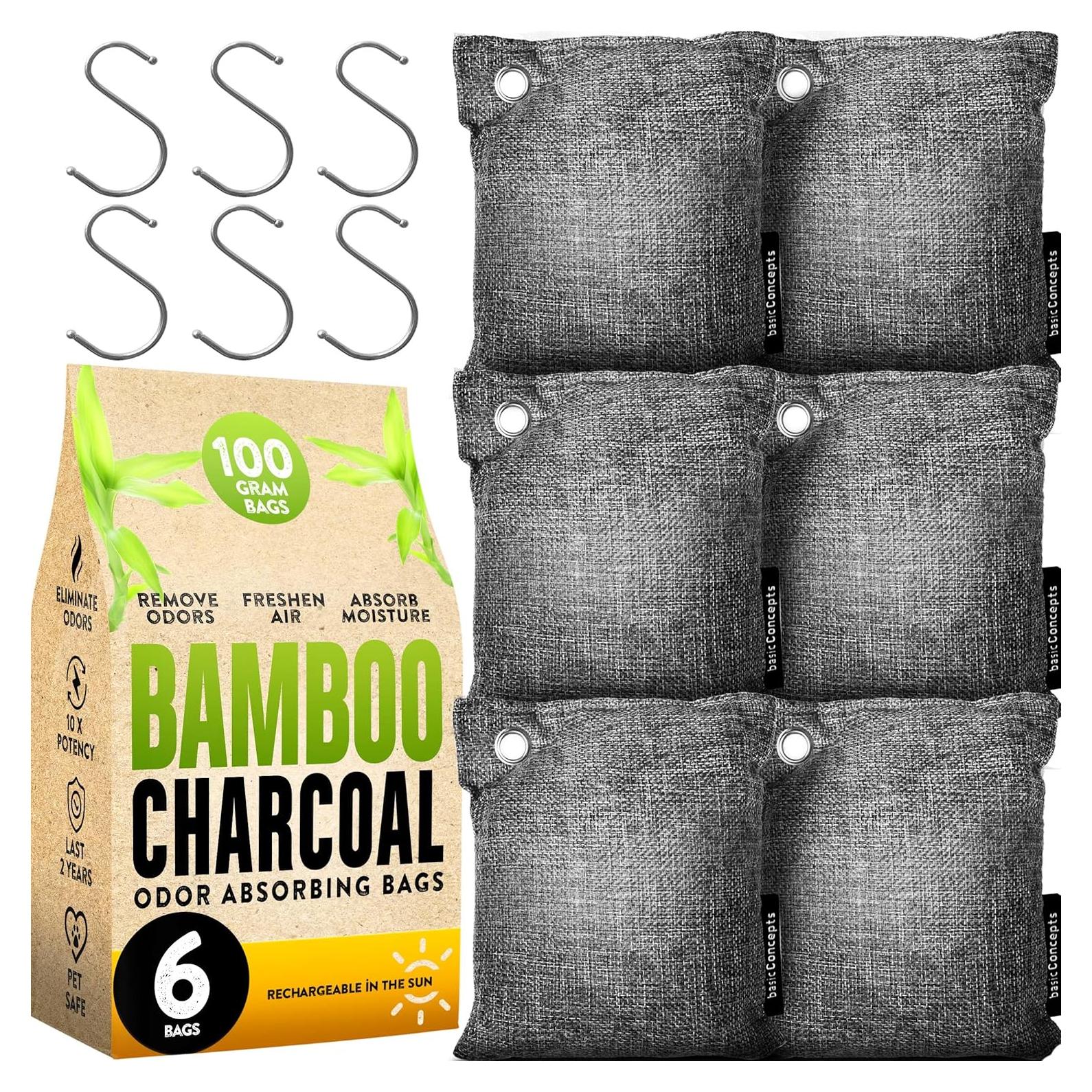 Absorbente de Olores de Carbón Activado BASIC CONCEPTS 6x100g