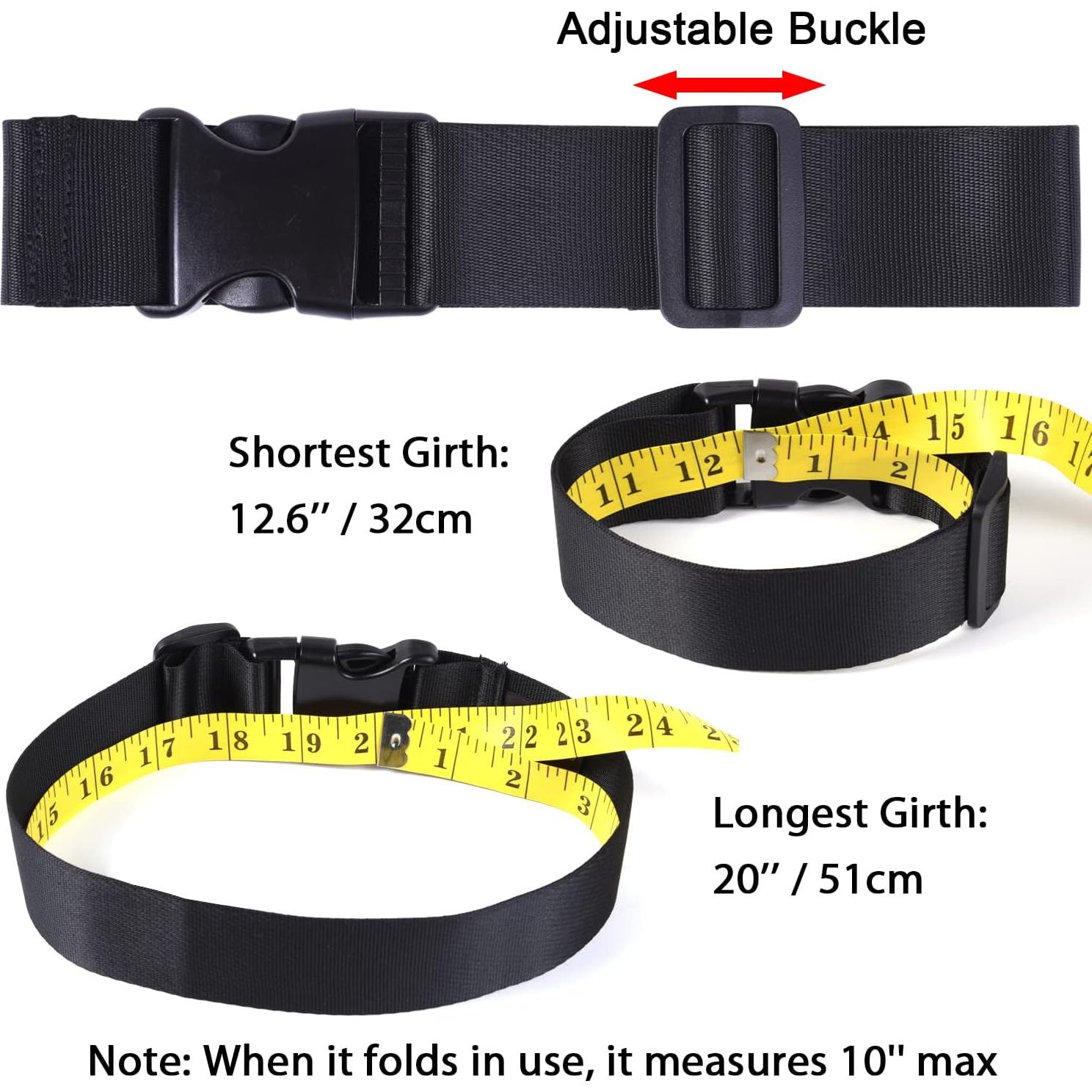 Correa de Equipaje Ajustable Wisdompro - 2 Pcs Nylon Negro