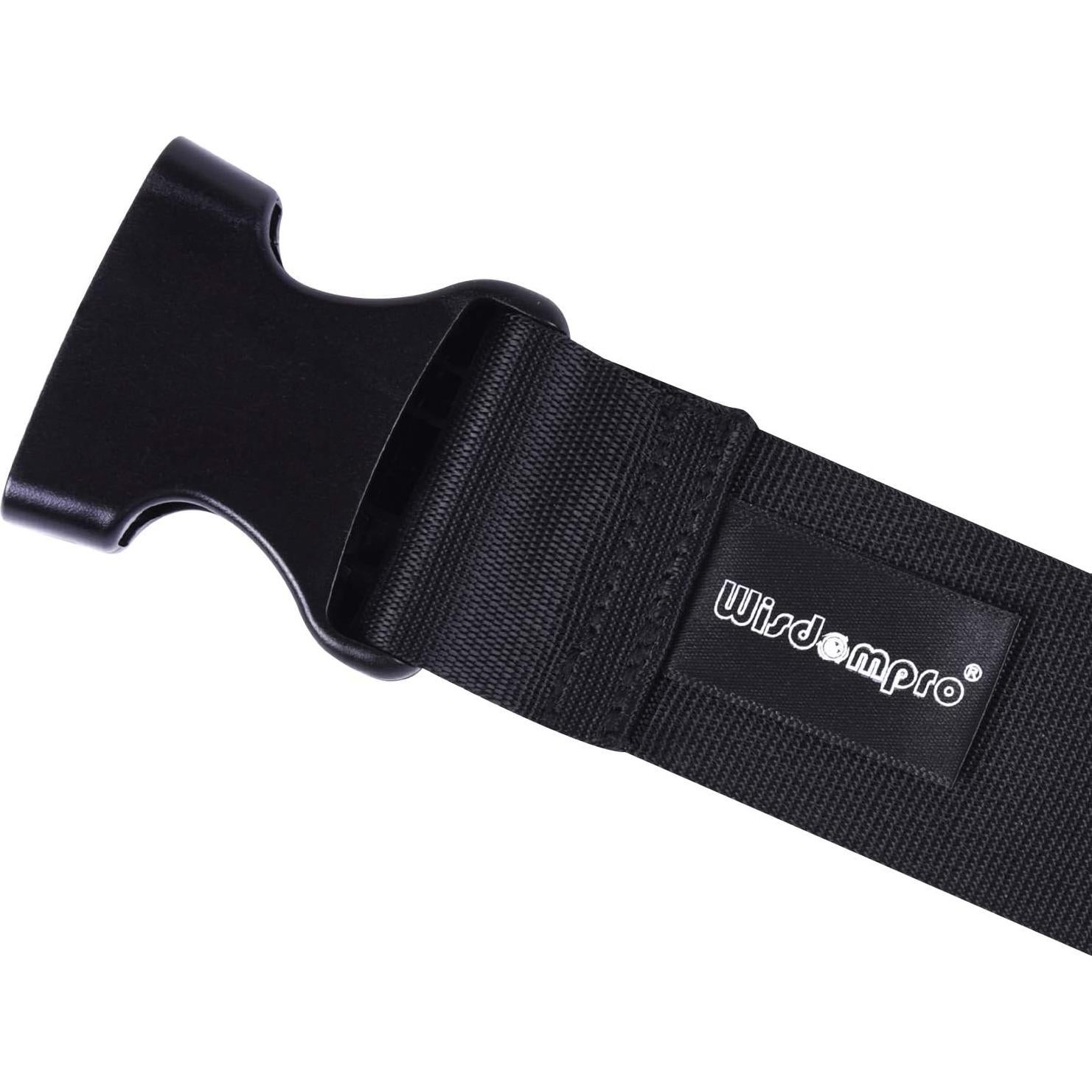 Correa de Equipaje Ajustable Wisdompro - 2 Pcs Nylon Negro