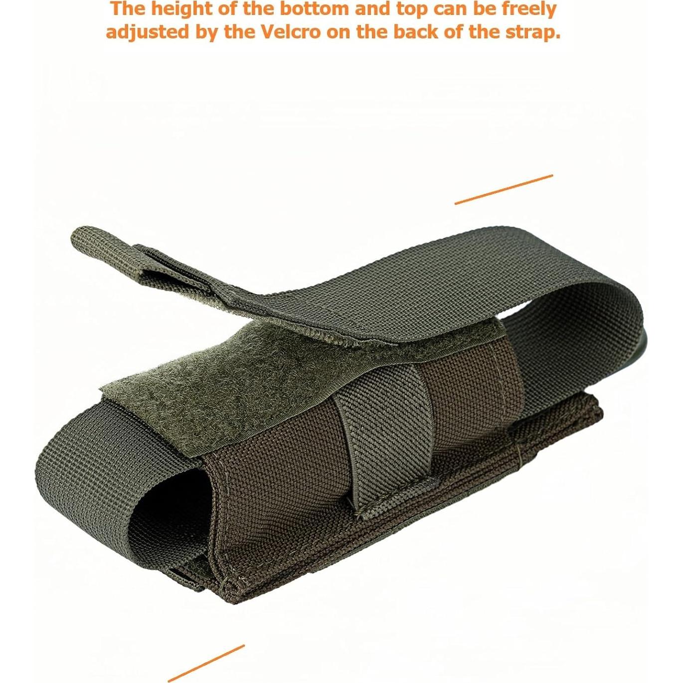 Funda Táctica MOLLE Dotacty para Linterna y Spray OC Verde