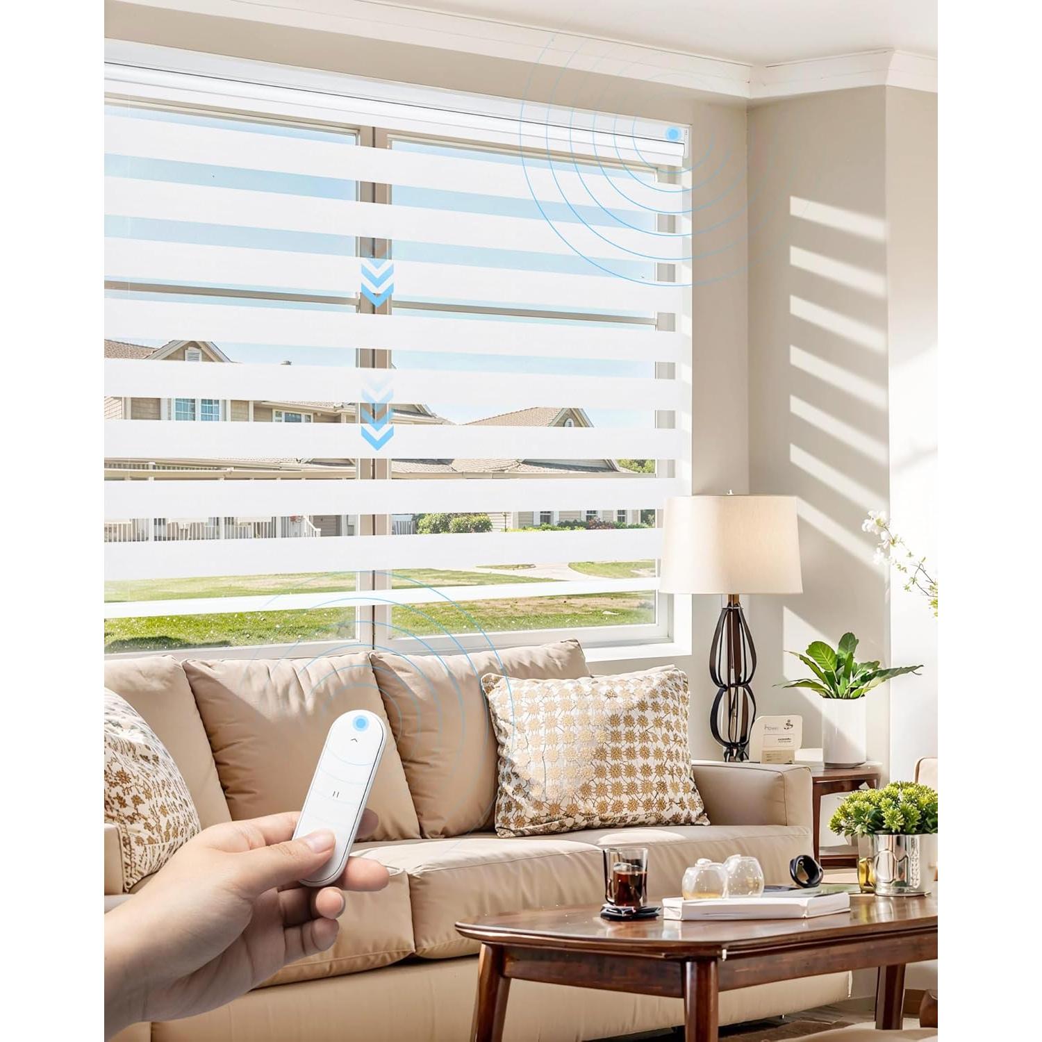 Persianas Zebra Motorizadas JaeJaes 73.66x182.88 cm Blancas