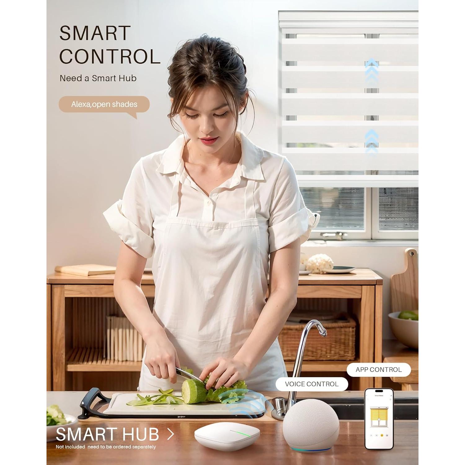 Persianas Zebra Motorizadas JaeJaes 73.66x182.88 cm Blancas