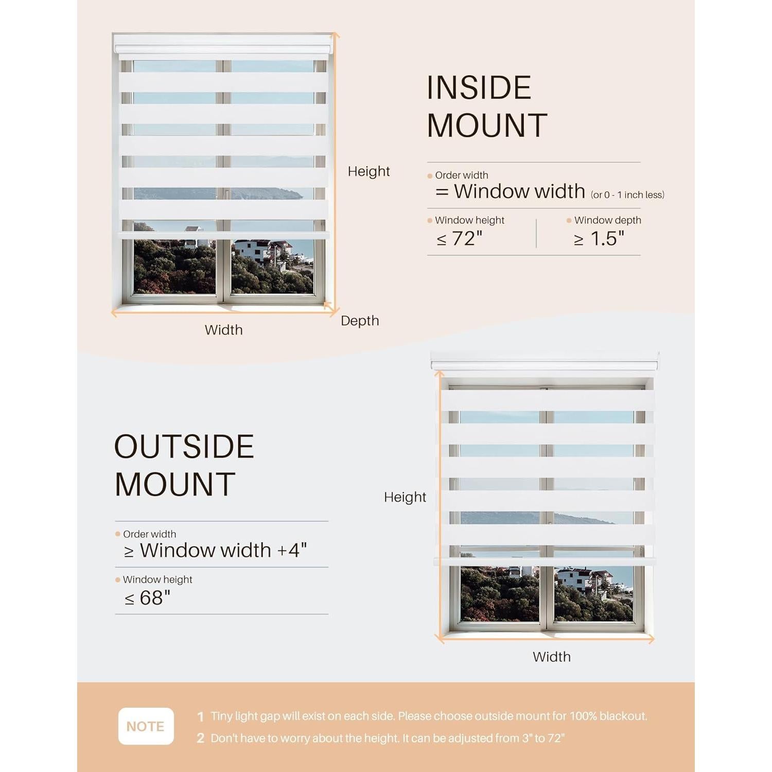 Persianas Zebra Motorizadas JaeJaes 73.66x182.88 cm Blancas