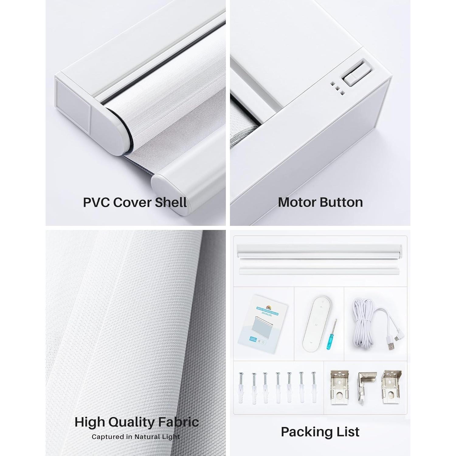 Persianas Zebra Motorizadas JaeJaes 73.66x182.88 cm Blancas