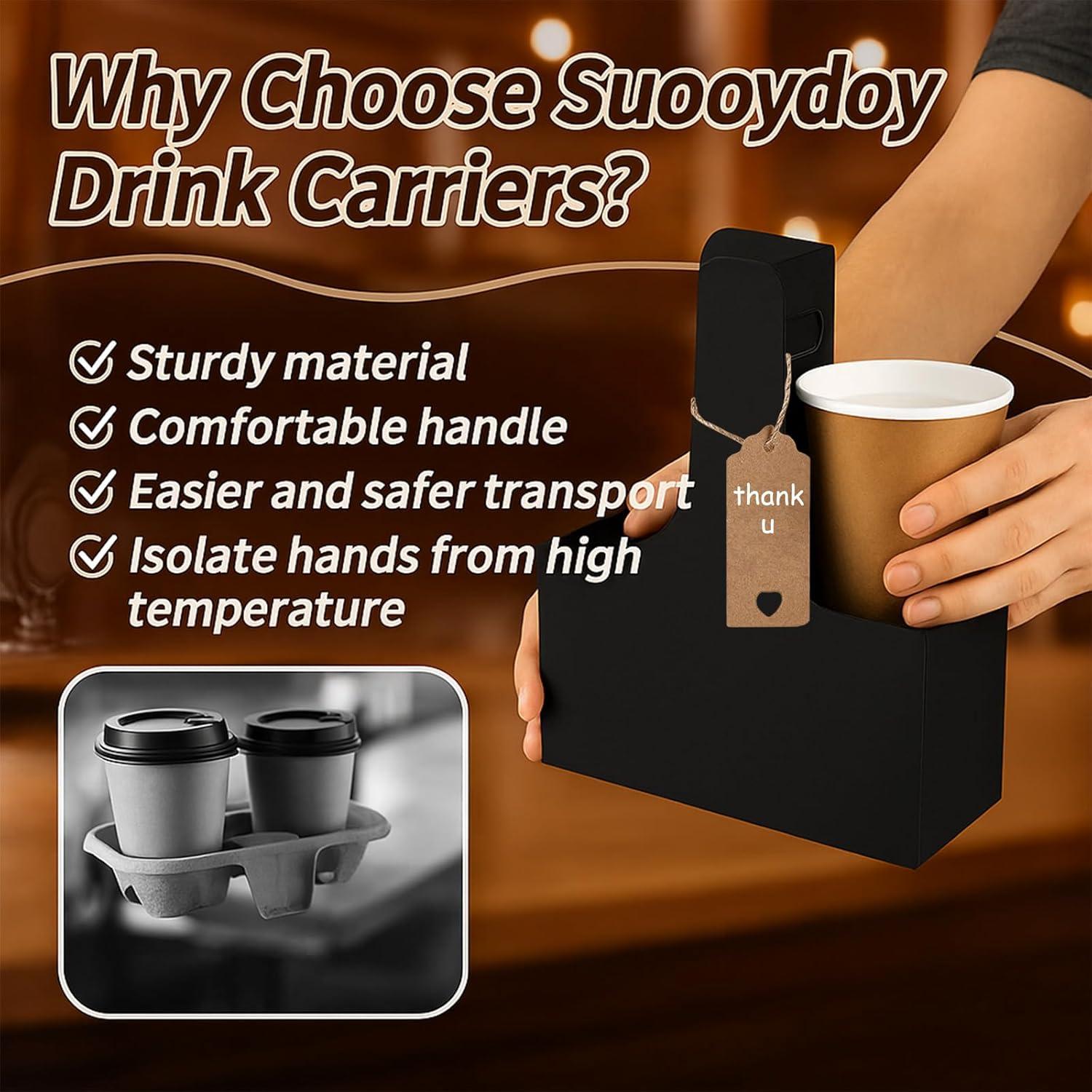 Portavasos desechables de papel kraft Suooydoy 10 Pcs 0.44L