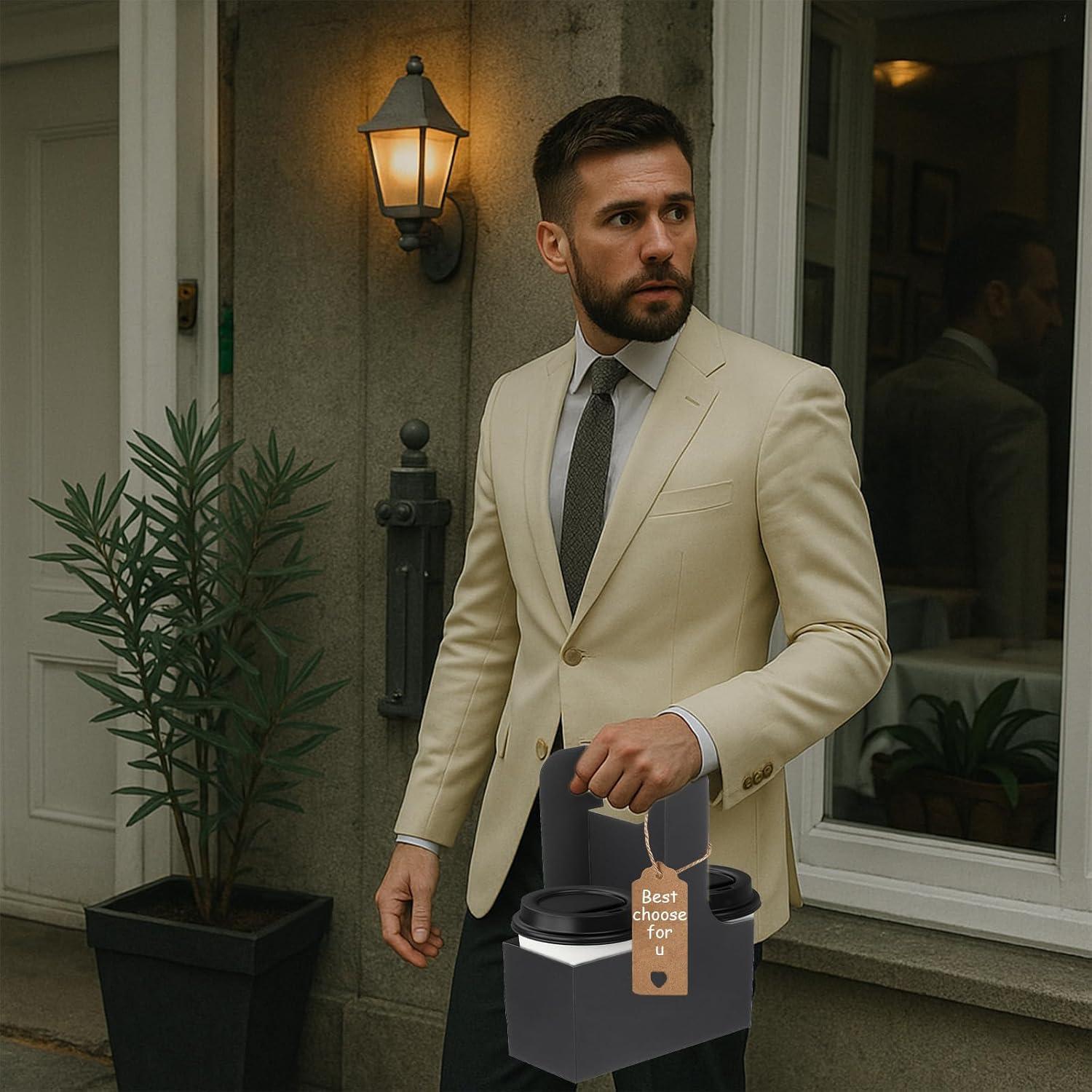 Portavasos desechables de papel kraft Suooydoy 10 Pcs 0.44L