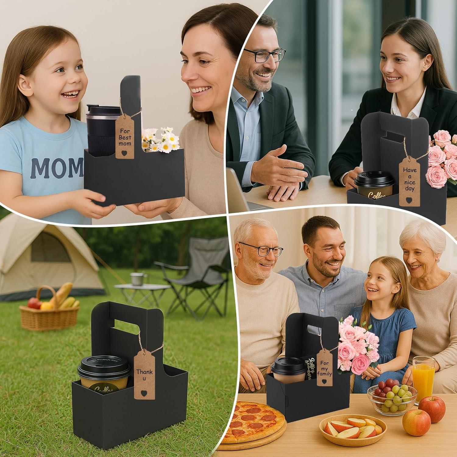 Portavasos desechables de papel kraft Suooydoy 10 Pcs 0.44L