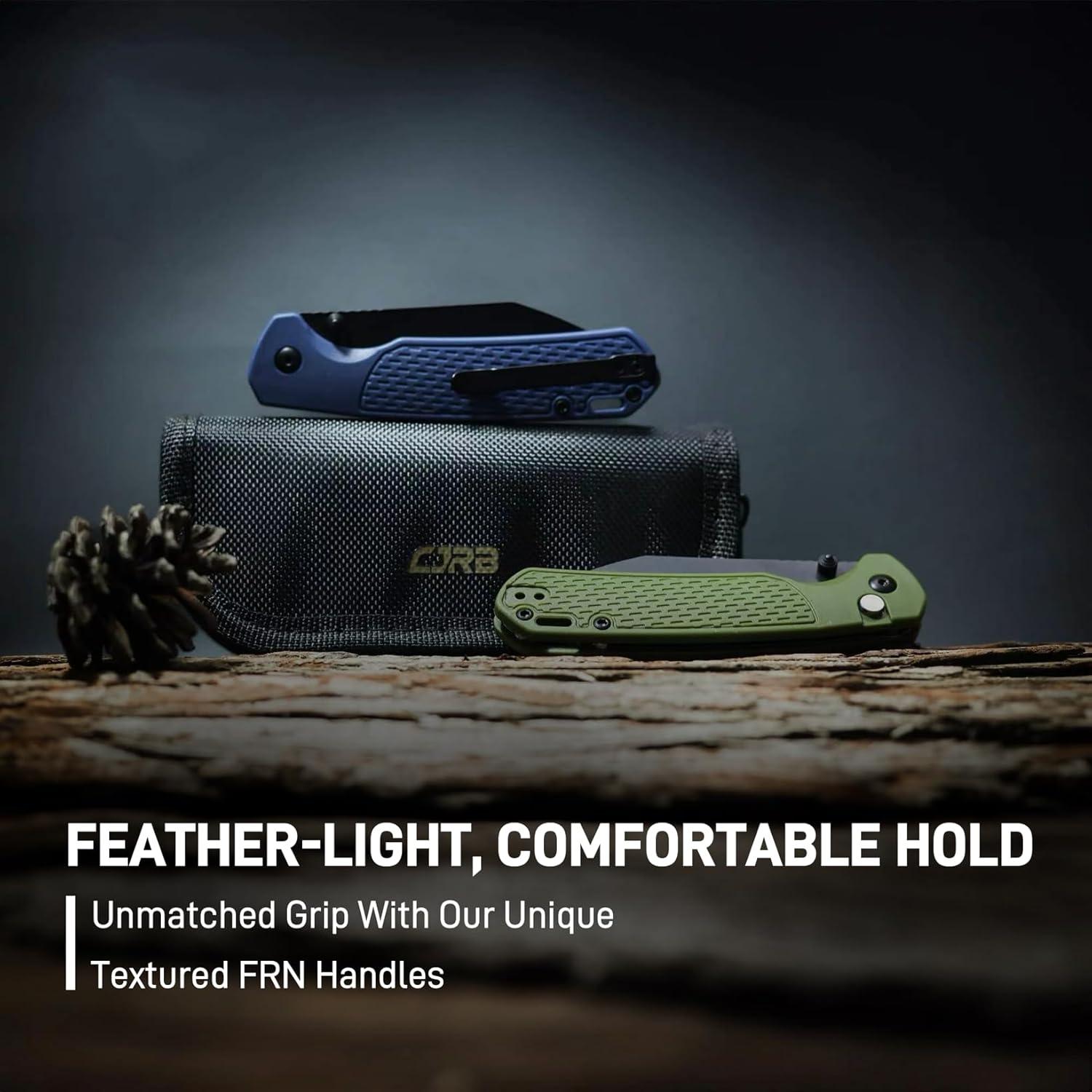 Cuchillo de Bolsillo CJRB Pyrite-Light 8.49 cm Azul EDC