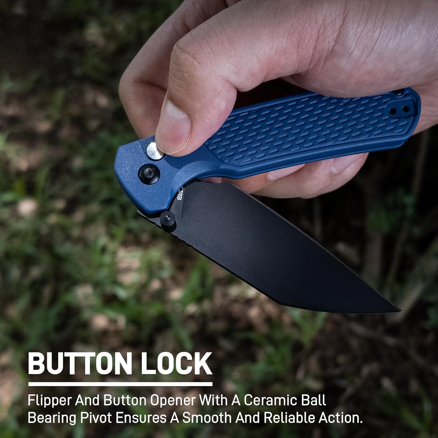 Cuchillo de Bolsillo CJRB Pyrite-Light 8.49 cm Azul EDC