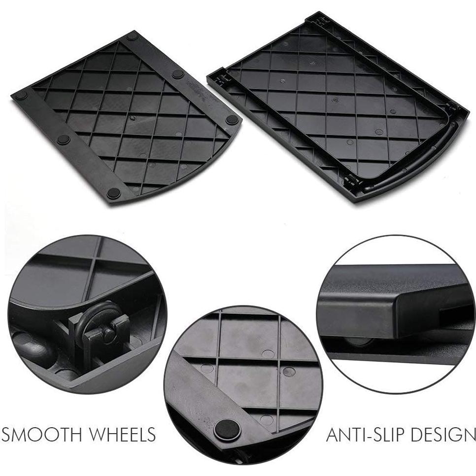 Appliance Caddy Sliding Coffee Maker Tray, 12" Coffee Pot Slider Machine Mat Under Countertop Rolling Tray for Blender Toaster with Smooth Rolling Wheels(1 Pack,Black)