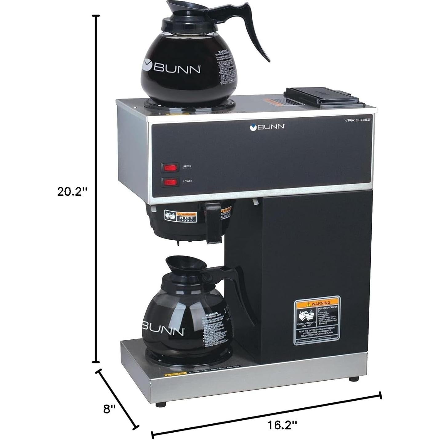 Cafetera BUNN VPR-2GD 12 Tazas con Calentadores y 2 Decantadores