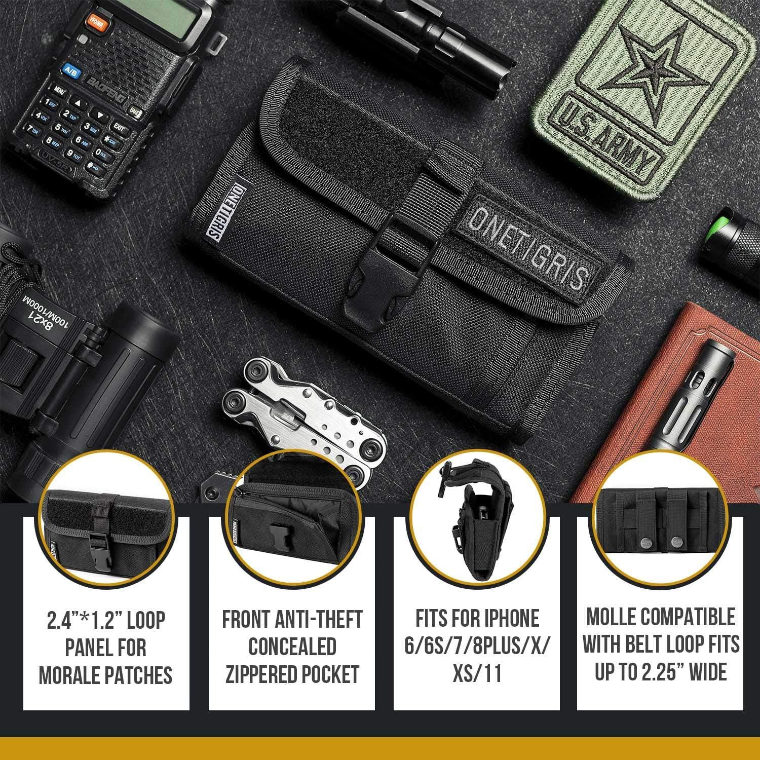 Funda Horizontal OneTigris para Teléfono Negro 4.7-6.1"