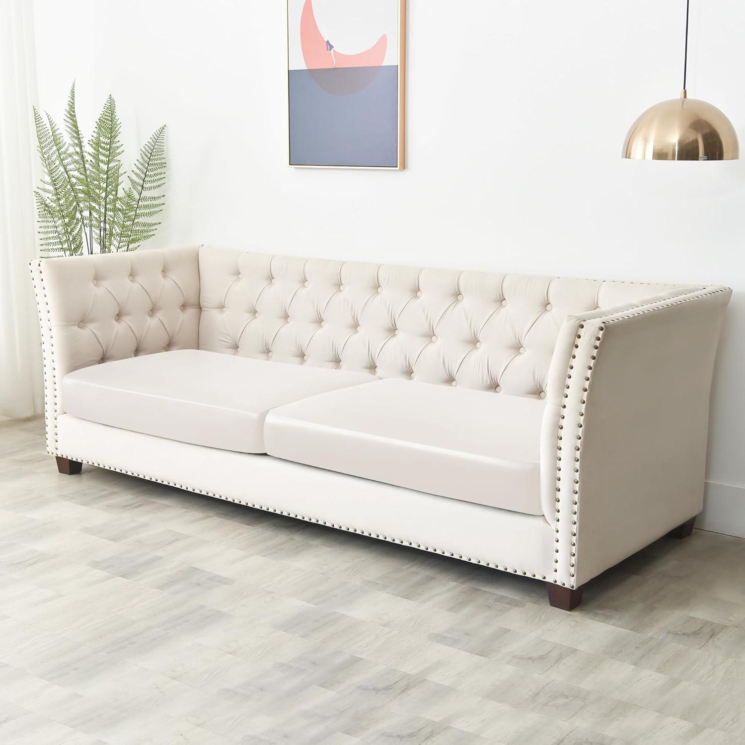 Funda de sofá Yates Home de cuero PU a prueba de agua 2 piezas beige