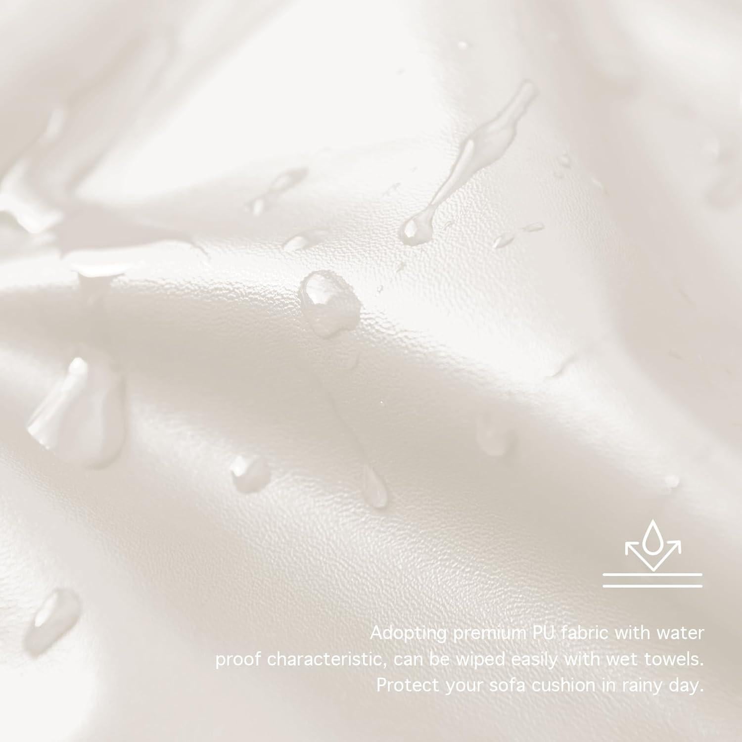 Funda de sofá Yates Home de cuero PU a prueba de agua 2 piezas beige