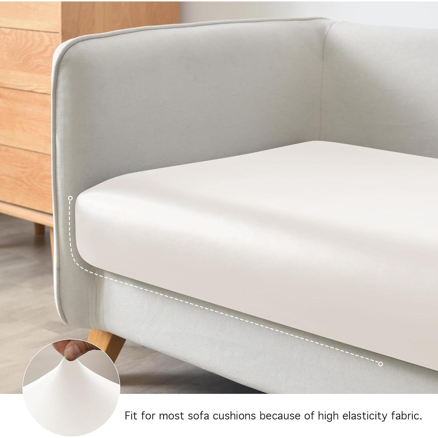 Funda de sofá Yates Home de cuero PU a prueba de agua 2 piezas beige