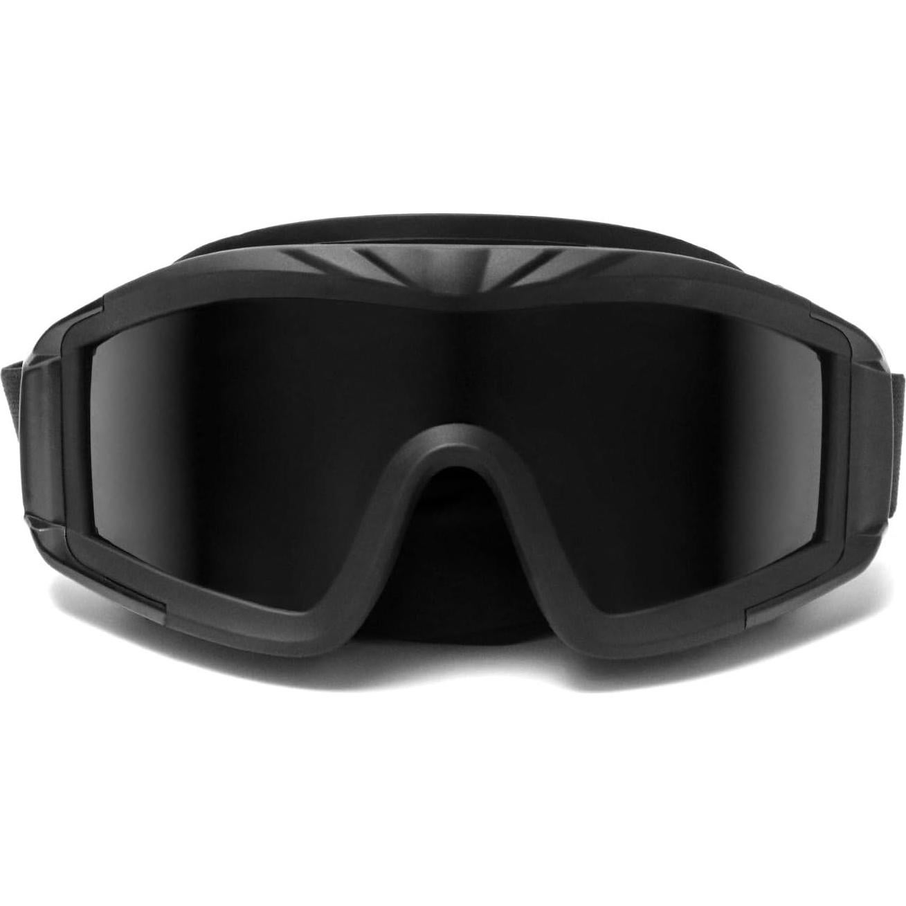 Gafas Tácticas QWORK con 3 Lentes Intercambiables, Negro