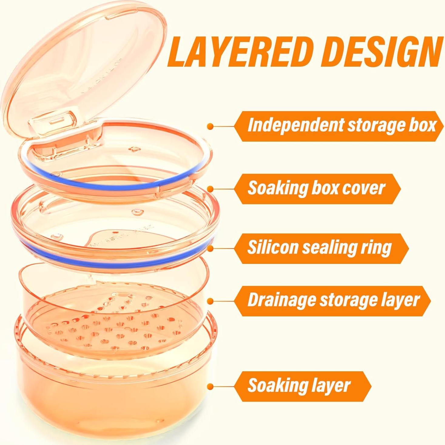 Estuche de Limpieza 2 en 1 Anlantrade para Dentaduras