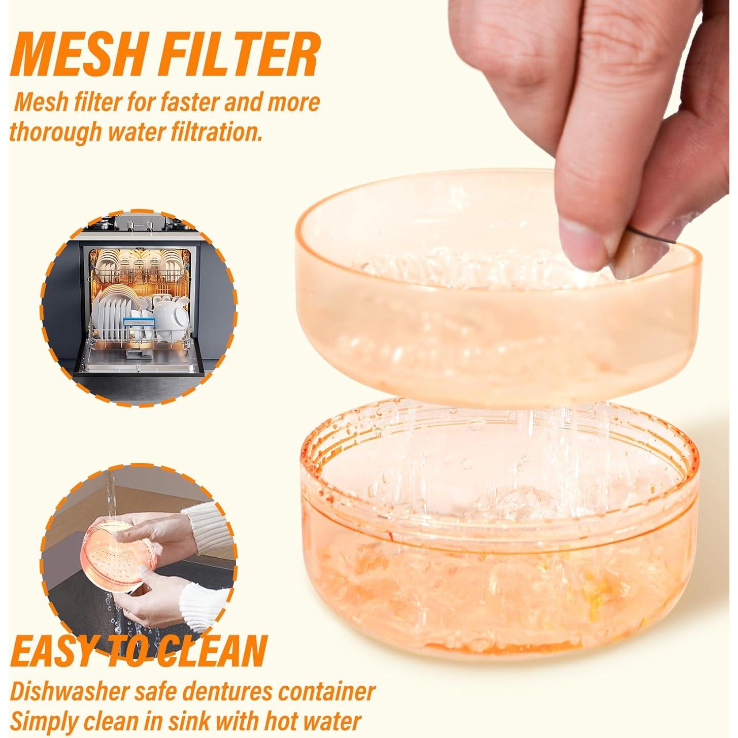 Estuche de Limpieza 2 en 1 Anlantrade para Dentaduras