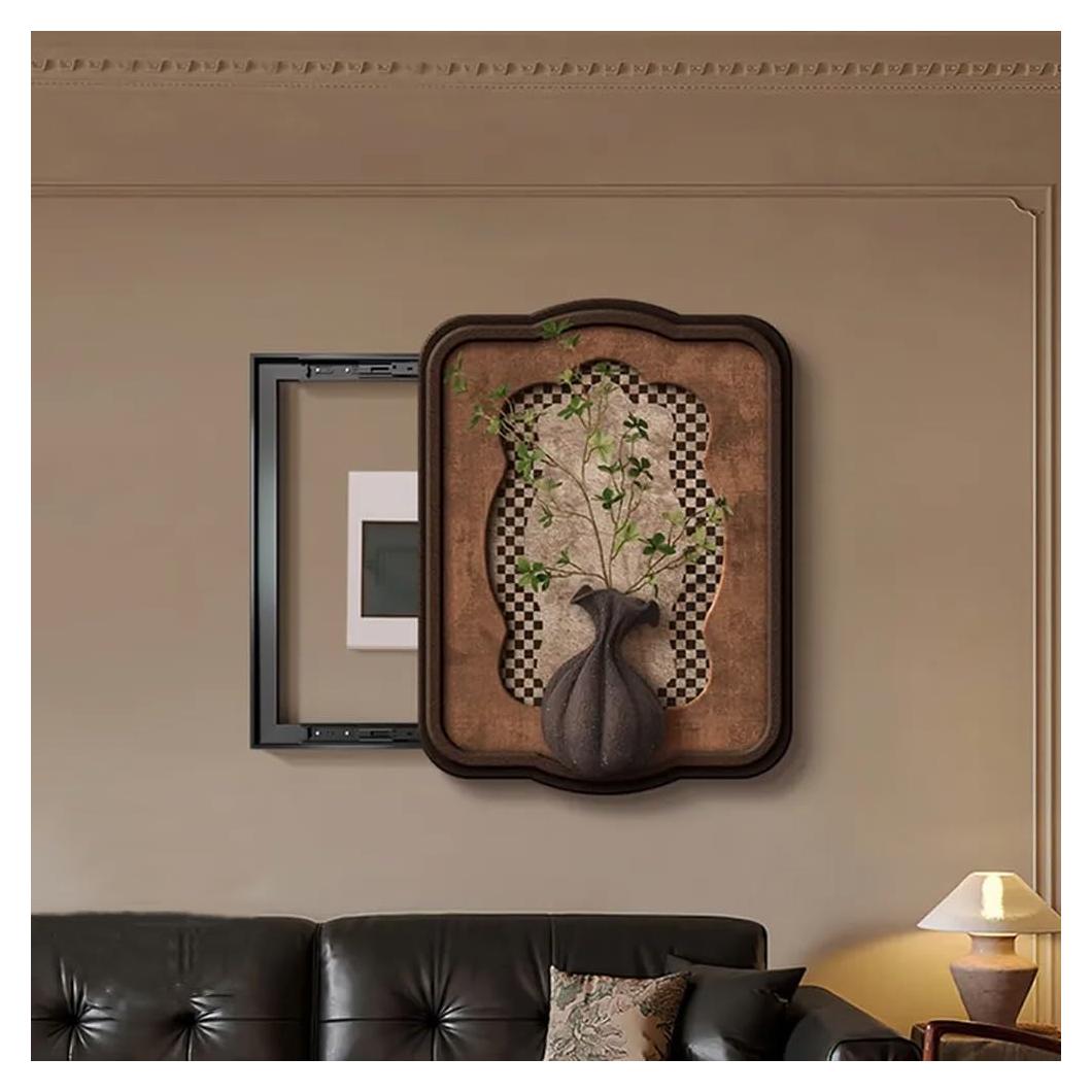 Cubierta Decorativa de Caja de Interruptores Vintage HJAGDJ 45x60 cm Marrón