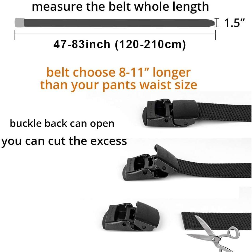 Cinturón Táctico Militar Nylon Negro YKK Ajustable 180 cm