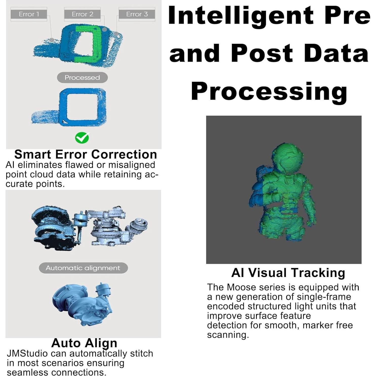 Escáner 3D de mano 3DMakerpro Moose, 0.03 mm precisión