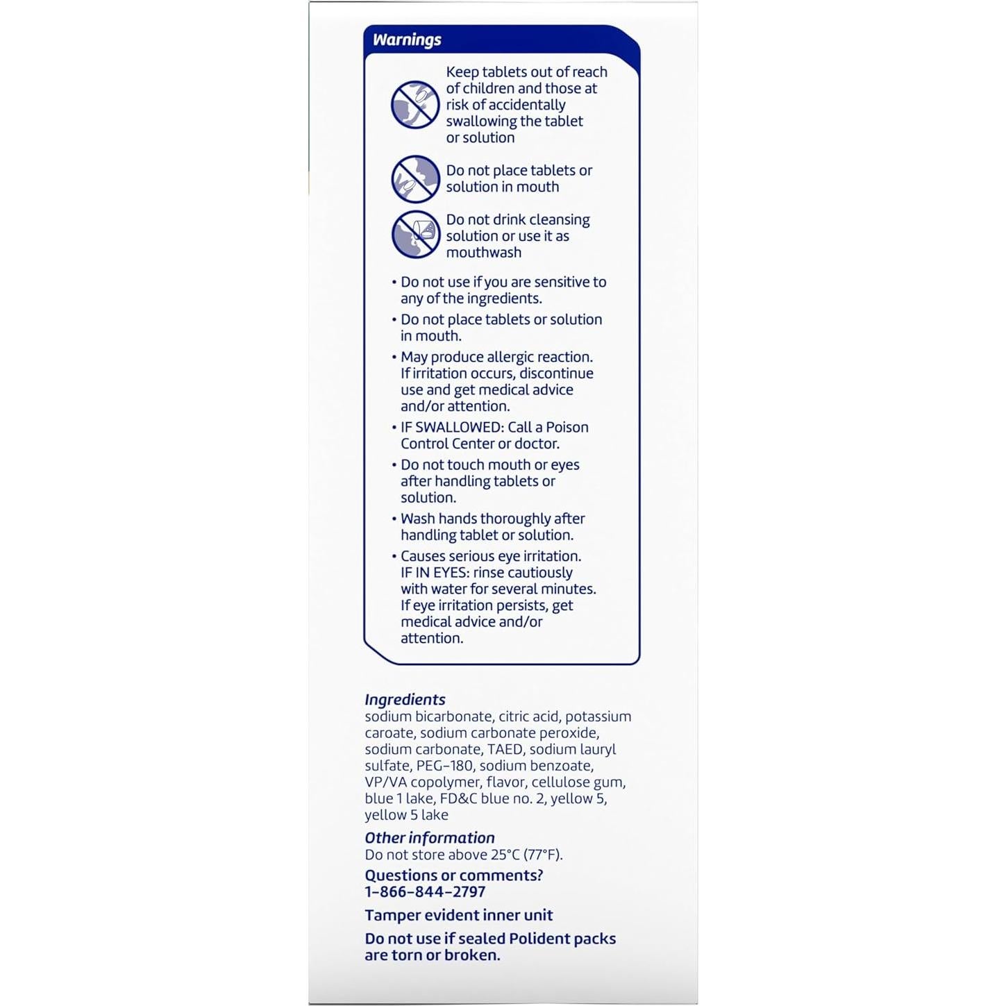 Polident Tabletas Limpiadoras Antibacterianas 60 Unidades