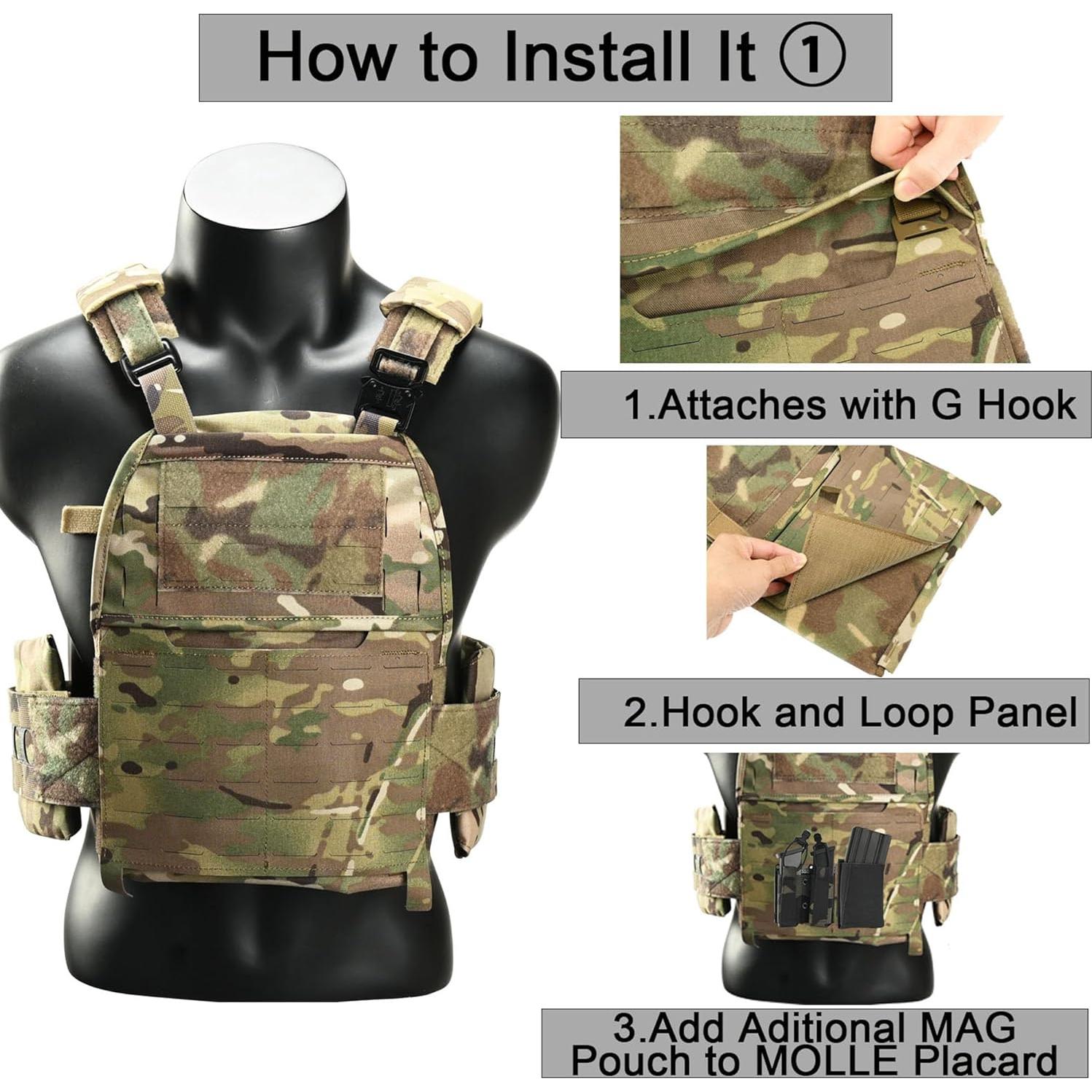 Placard MOLLE Táctico Tactifans 23.62x15.49cm Nylon