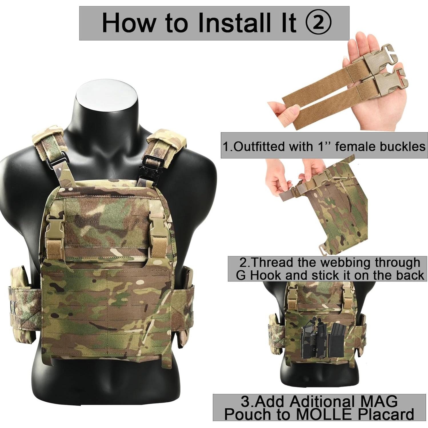 Placard MOLLE Táctico Tactifans 23.62x15.49cm Nylon